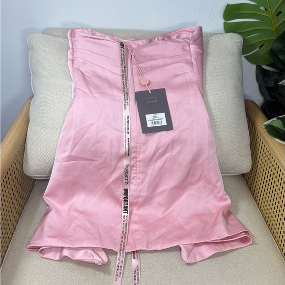 NWT House Of CB Jasmine Rose Pink Draped Strapless Corset Dress Size XS - Picture 6 of 8